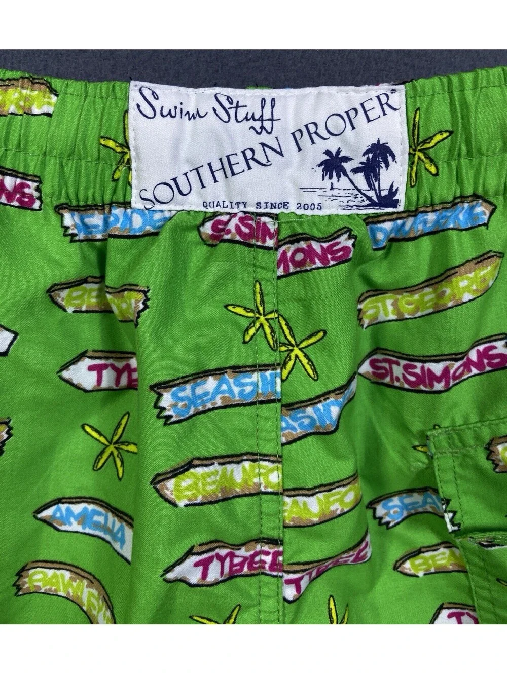 Southern Proper Men's Lined Swim Trucks M 30-32 Georgia Islands Tybee St. Simons